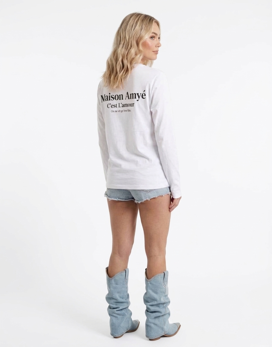 Maison Amyé campagne — witte longsleeve
